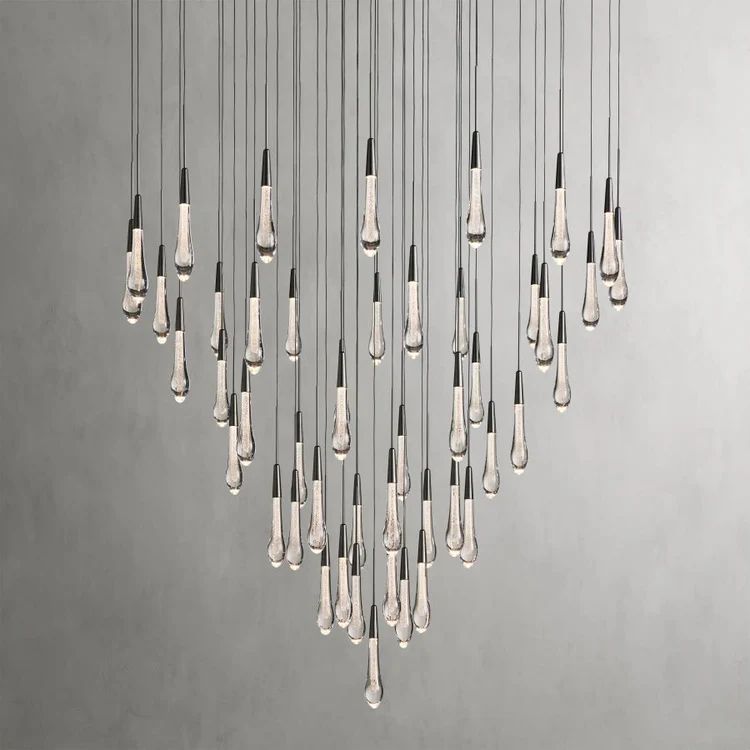 Rain Glass Round Chandelier