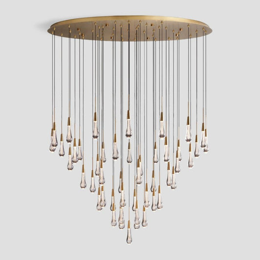 Rain Glass Round Chandelier