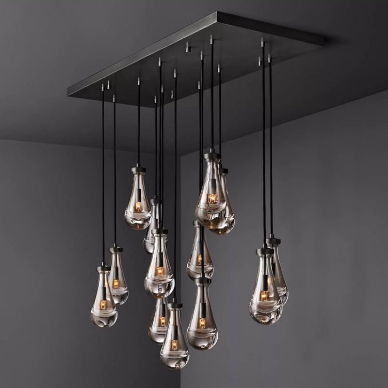 Raindrop Rectangular Chandelier D54" for Dining Room