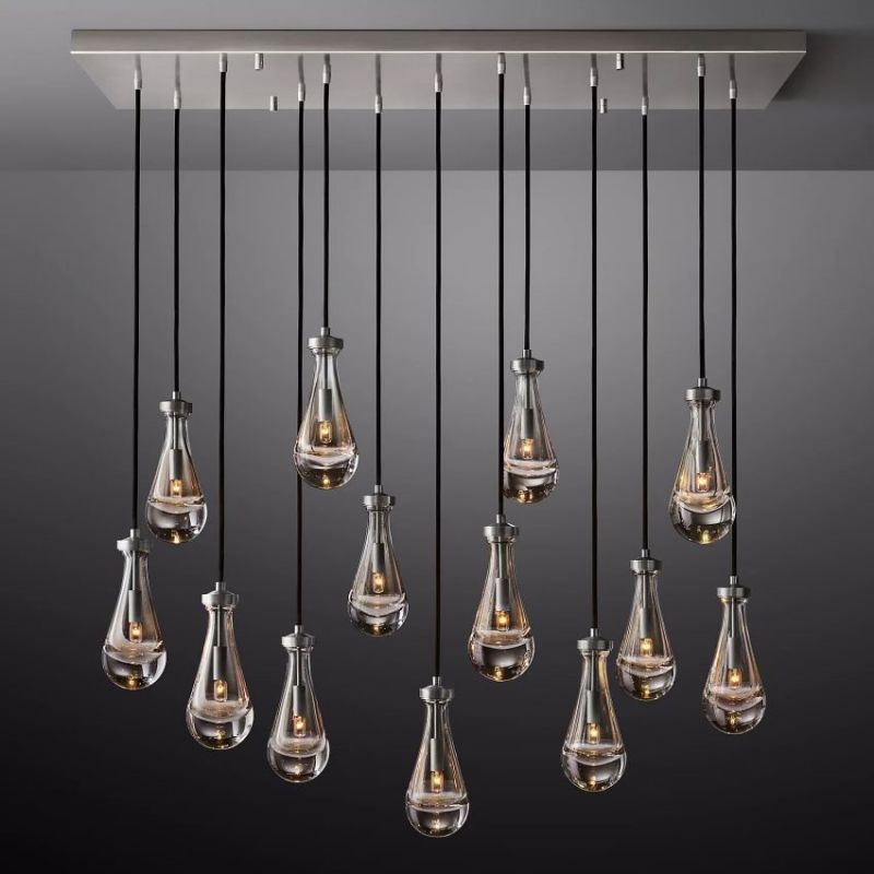 Raindrop Rectangular Chandelier D54" for Dining Room