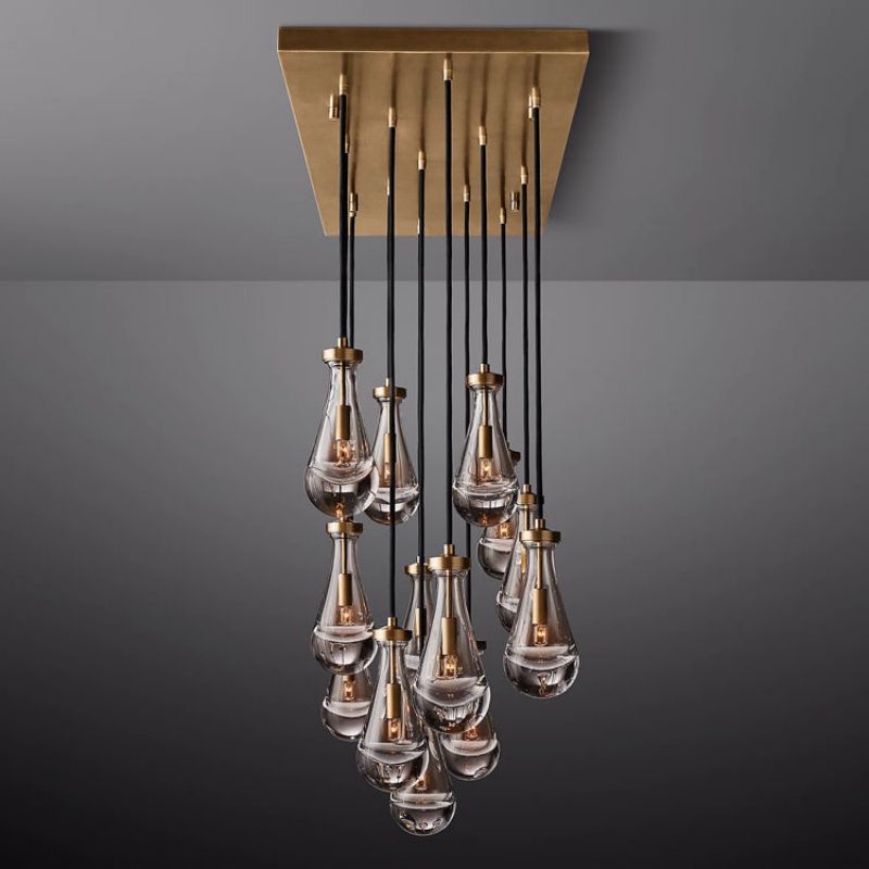 Raindrop Rectangular Chandelier D54" for Dining Room