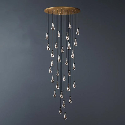 Raindrop Round Long Chandelier Light D60"