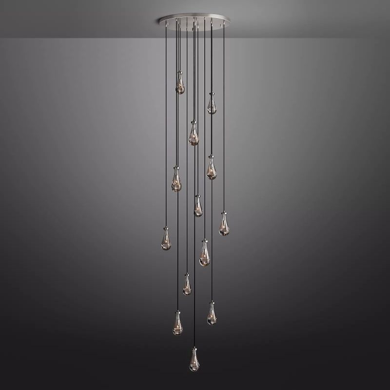 Raindrop Round Long Chandelier Light D36''