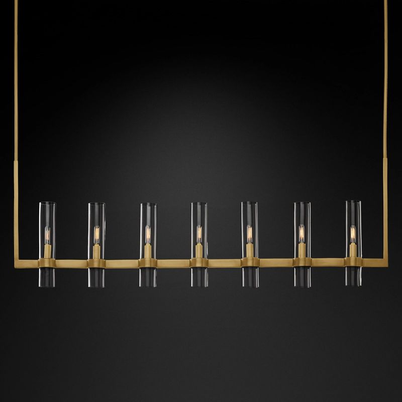 Rata Modern Fashion Glass Linear Chandelier 59''