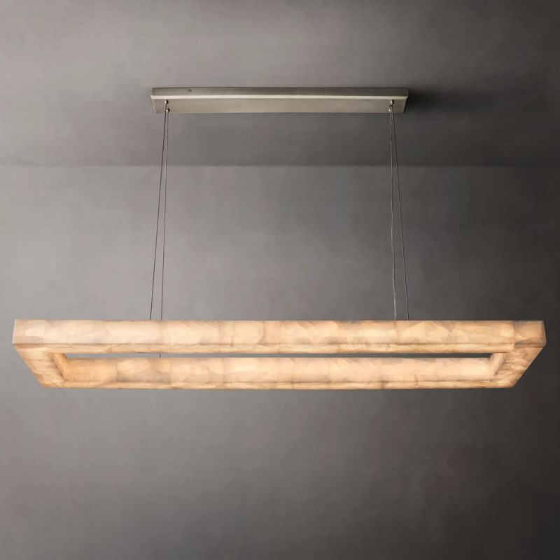 Rivage Rectangular Calcite Chandelier 54"