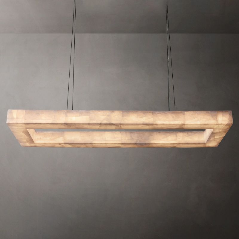 Rivage Rectangular Calcite Chandelier 54"