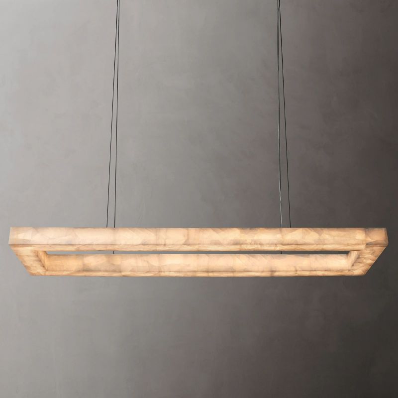 Rivage Rectangular Calcite Chandelier 72"