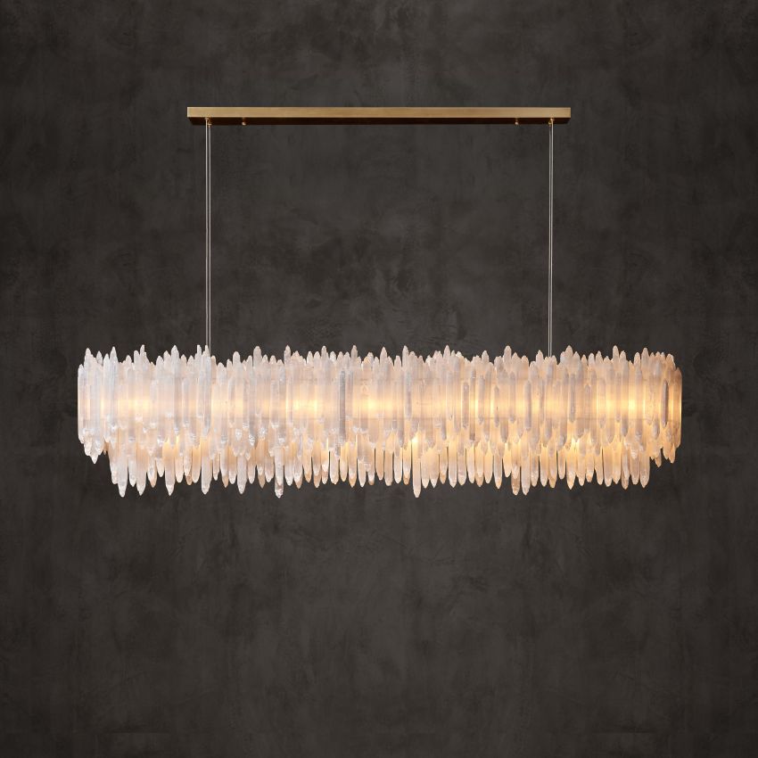 Shahida Selenite Rectangular Chandelier