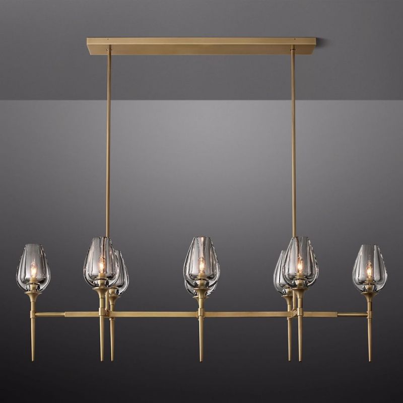 Tulip Series Glass Linear Chandelier