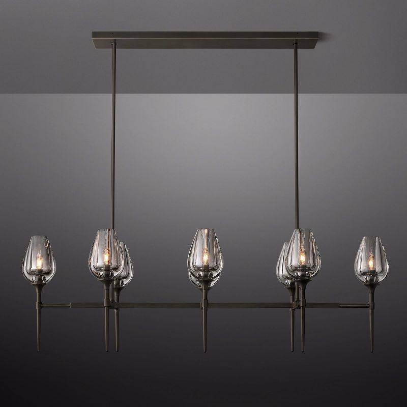 Tulip Series Glass Linear Chandelier