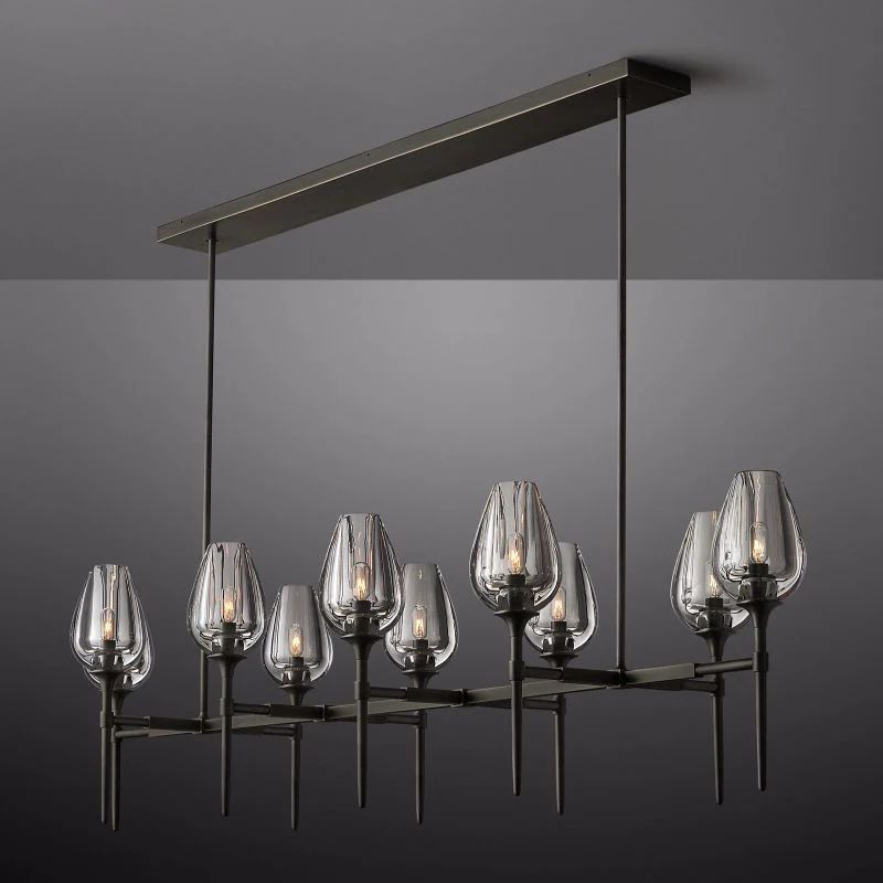 Tulip Series Glass Linear Chandelier