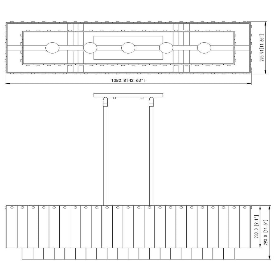 Verba Glass Linear Chandelier