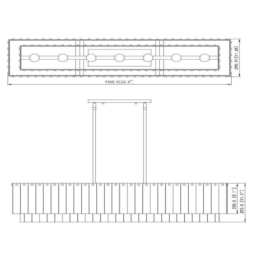 Verba Glass Linear Chandelier