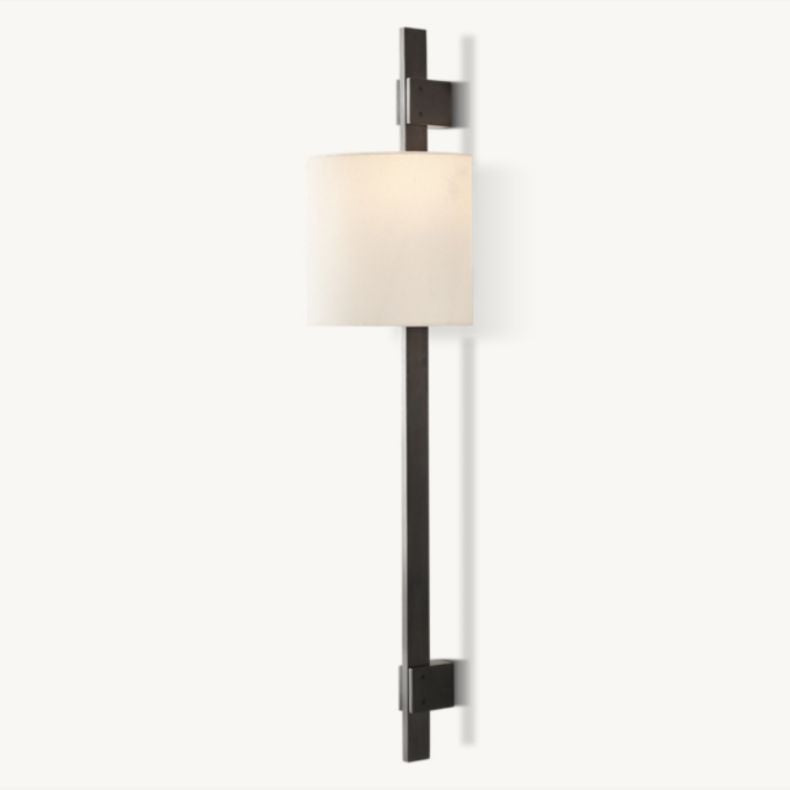 Vella Rectangular Bar Wall Lamp - Round Shade