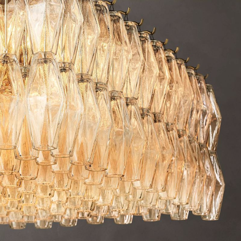 Vicky Glass Rectangular Chandelier 74"