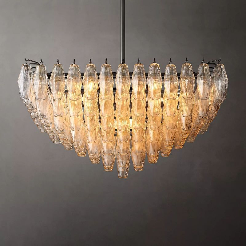 Vicky Glass Square Chandelier 32"