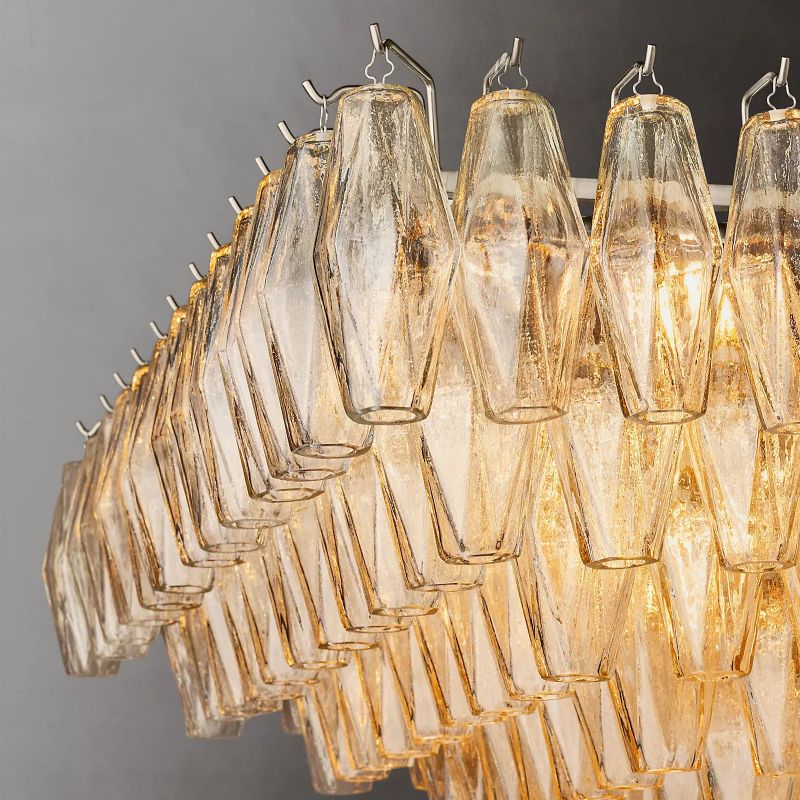 Vicky Clear Glass Tiered Rectangular Chandelier