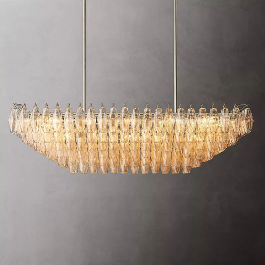 Vicky Clear Glass Tiered Rectangular Chandelier