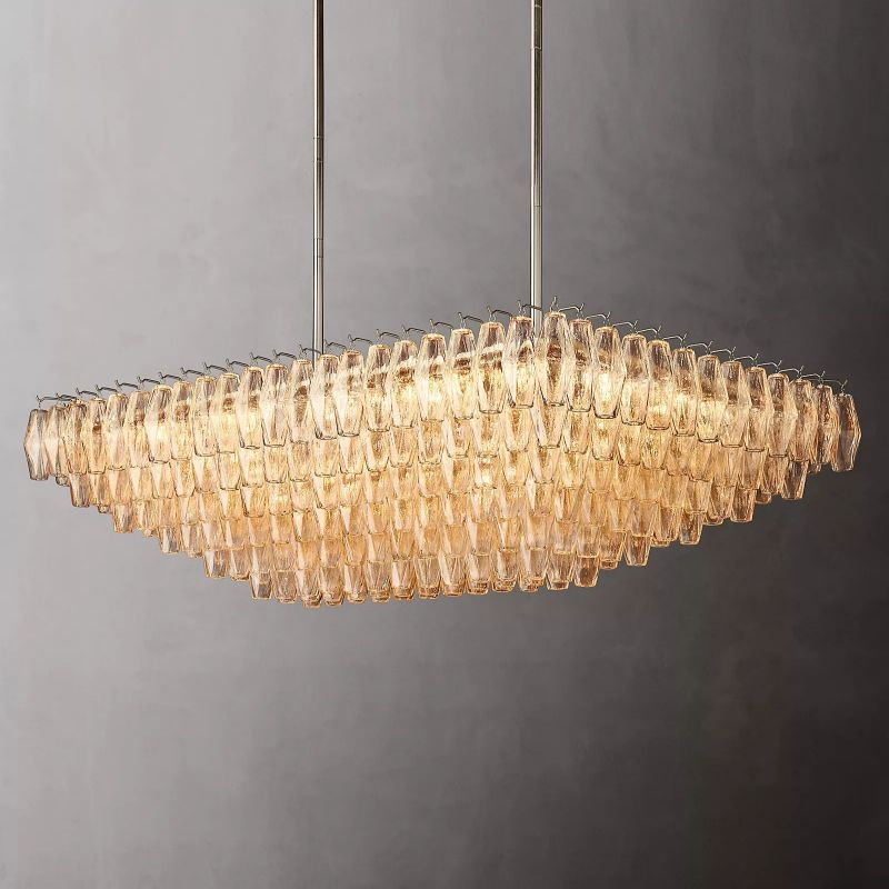 Vicky Clear Glass Tiered Rectangular Chandelier