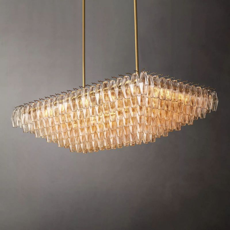 Vicky Clear Glass Tiered Rectangular Chandelier