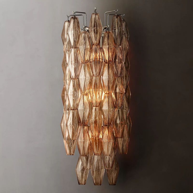 Vicky Smoke Glass Short Wall Sconce