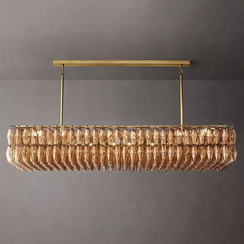 Vicky Glass Rectangular Chandelier 74"