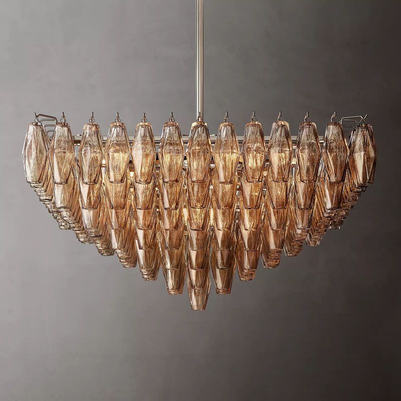 Vicky Glass Square Chandelier 32"