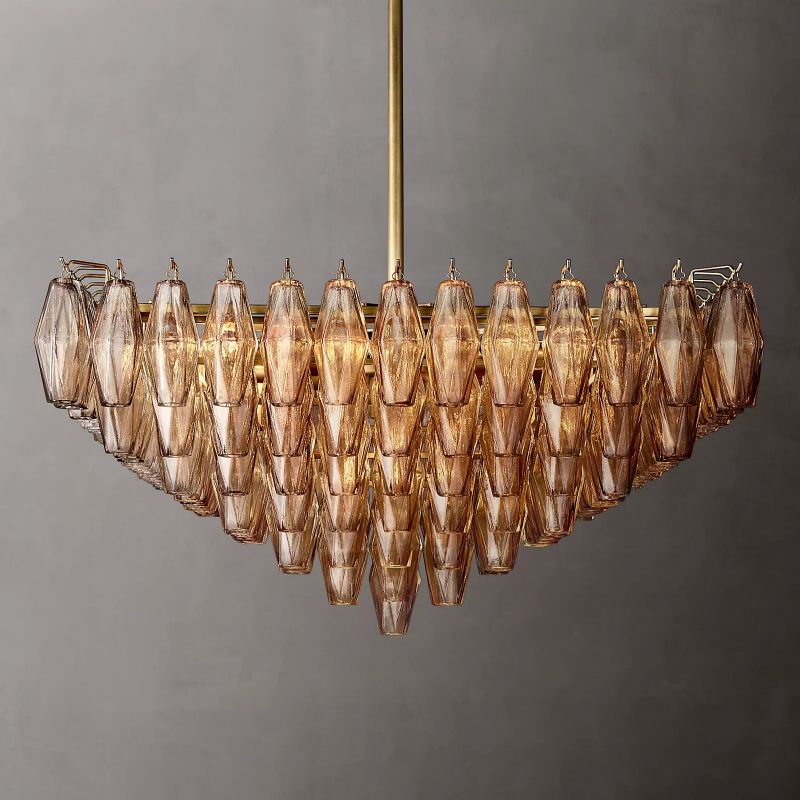 Vicky Glass Square Chandelier 32"