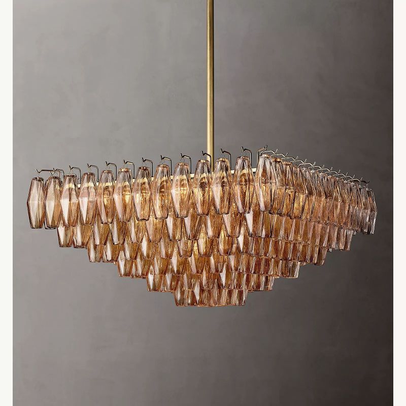 Vicky Glass Square Chandelier 32"