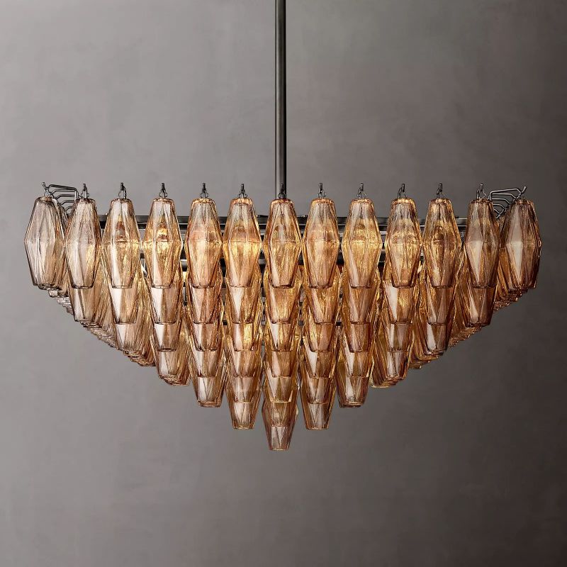 Vicky Glass Square Chandelier 32"