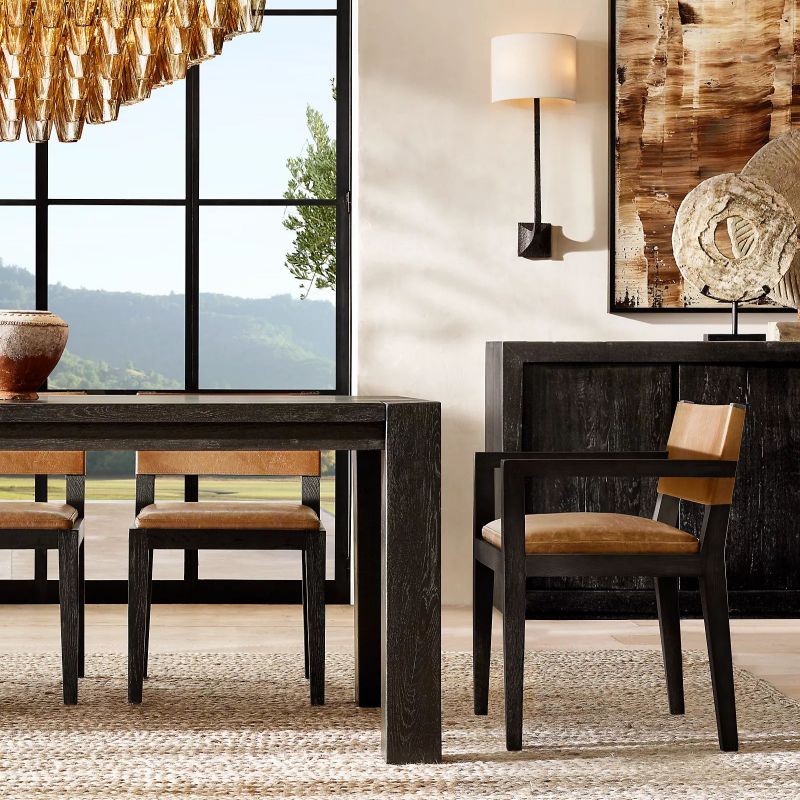 Vicky Smoke Glass Tiered Rectangular Chandelier