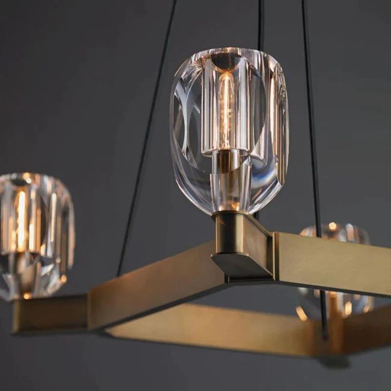 Xenia Contemporary 4-Lights Dining Square Chandelier