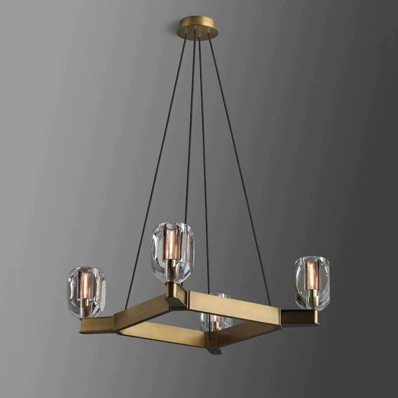 Xenia Contemporary 4-Lights Dining Square Chandelier