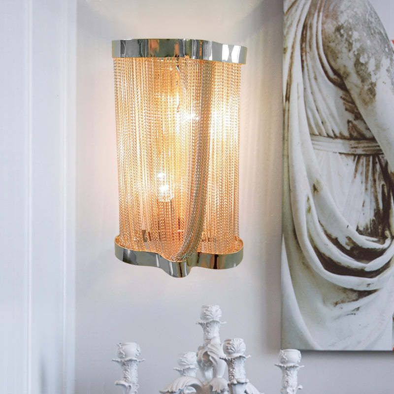 Ashley Aluminum Chain Tassel Wall Sconce