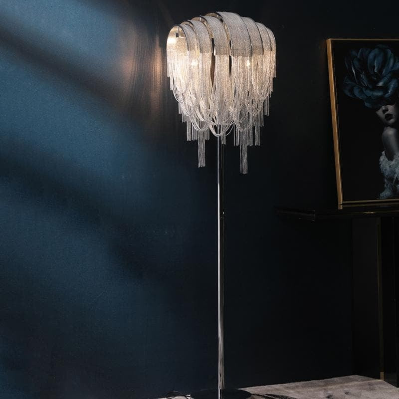 Alisa Luxury Hardware Aluminum Chain Tassel Floor Lamp