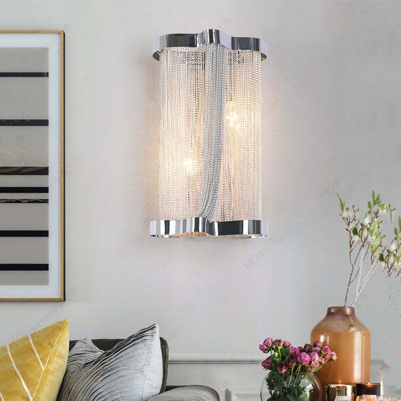 Ashley Aluminum Chain Tassel Wall Sconce