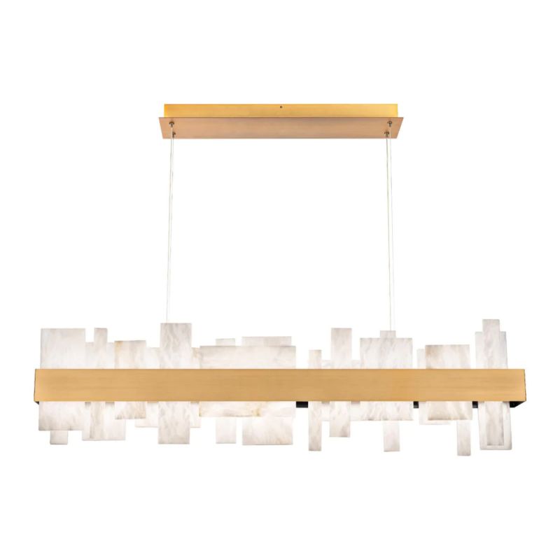 Acropolis 46in LED Linear Alabaster Chandelier